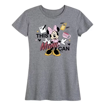 Женская футболка Disney This Mom Can, серый меланж