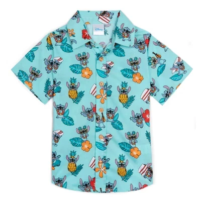 Lilo & Stitch Микки Маус Король Лев Симба Гавайская синяя рубашка на пуговицах для малышей lilo & stitch