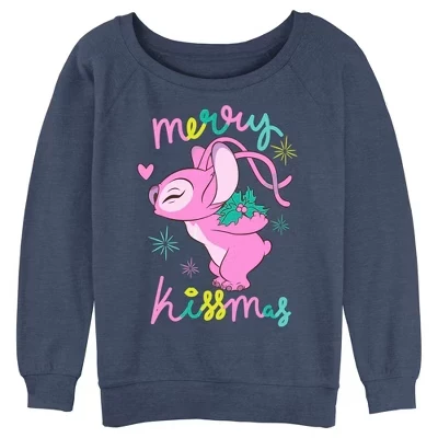 Женский свитшот Lilo & Stitch Merry Kissmas, синий