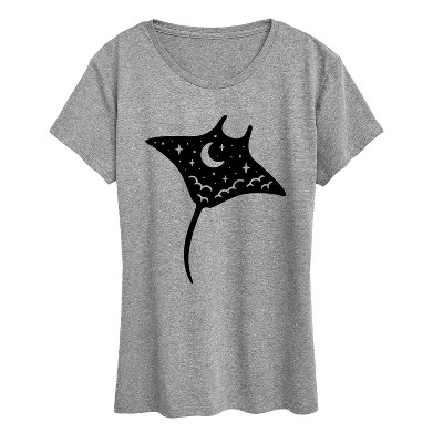 Женская футболка с коротким рукавом Night Sky Stingray и рисунком ската Ночного неба
