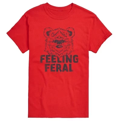 Men's -  - Feeling Feral Ewok Short Sleeve Graphic T-Shirt red