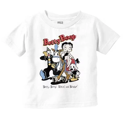 Футболка Betty Boop Koko The Clown Bimbo для маленьких девочек лицензионного белого цвета