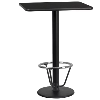 Барный стол Flash Furniture 61×76 см с подножкой, черный