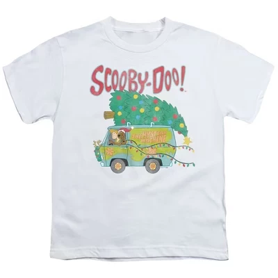 Футболка с рождественской елкой Mystery Machine для мальчиков белого цвета