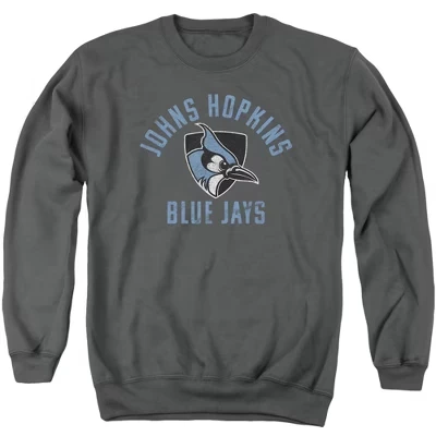 Официальная толстовка с круглым вырезом для взрослых с логотипом Blue Jays Университета Джона Хопкинса, цвет древесного угля