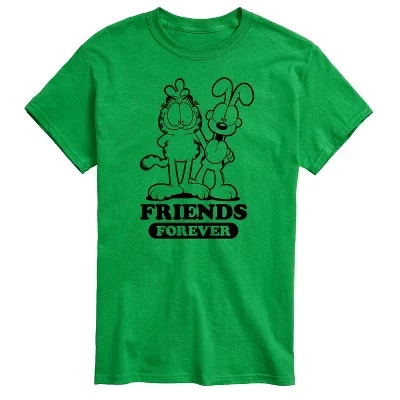 Мужская футболка Friends Forever и Odie с коротким рукавом и рисунком зеленого цвета