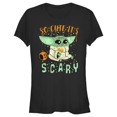 Женская футболка Juniors Womens : The Mandalorian Halloween So Cute It's Scary черного цвета