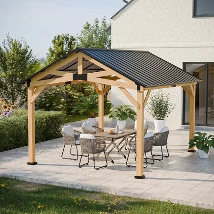Павильон EAGLE PEAK Hardtop деревянный, черный, 3,05×3,66×2,93 м