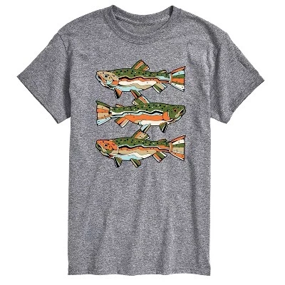 Мужская футболка с коротким рукавом Northern Trout и графическим рисунком athletic heather