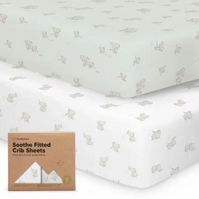 простыни для детской кроватки 2pk Soothe, нейтральные, органические, подходят для стандартного детского матраса elly размером 52x28 см
