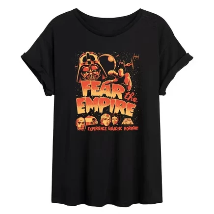 Женская футболка Star Wars Halloween Poster оверсайз с принтом, черная