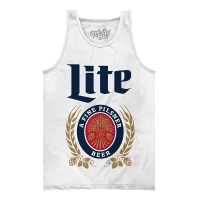 Винтажная майка с логотипом Miller Lite белого цвета