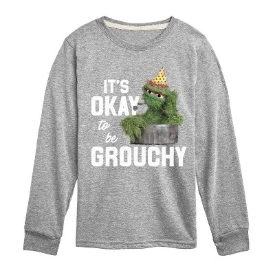 Oscar Itsway To Be Grouchy -Футболка с длинными рукавами для малышей и молодежи Футболка с длинным рукавом и графическим рисунком athletic heather