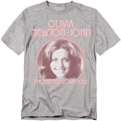 Мужская футболка Olivia Newtonjohn I Honestly Love You от Olivia Newtonjohn, спортивная футболка heather