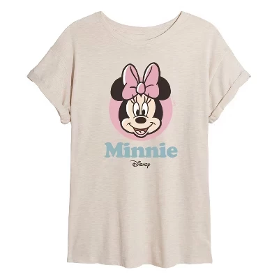 Женская футболка с рисунком Minnie Mouse Happy Thoughts Оверсайз, береза