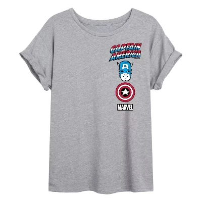 Женская футболка с логотипом Captain America Stack Oversize Graphic T-Shirt