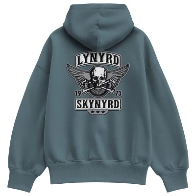 Женское худи Lynyrd Skynyrd, байкерский декор, синее