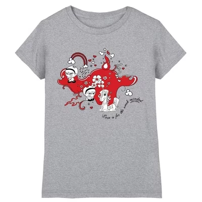 Girl's Grim Adventures Of Billy Mandy Love Is For The Weakminded. T-Shirt athletic heather