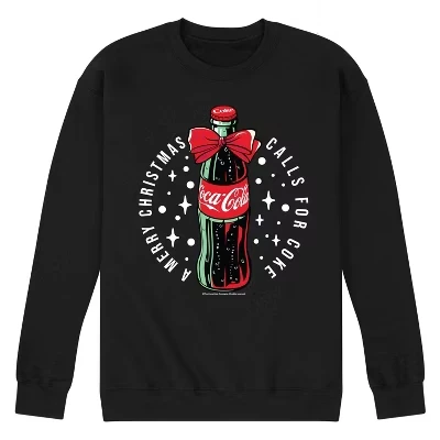 Мужская флисовая толстовка A Merry Christmas Calls for Coca-Cola с графическим рисунком, черная