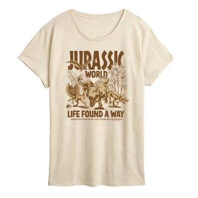 Женская футболка Jurassic Park с принтом, кремовая