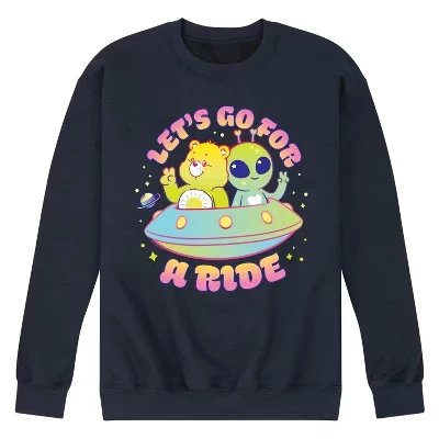 Мужская флисовая толстовка Sunshine Alien UFO Let's Go For A Ride с графическим принтом, синяя