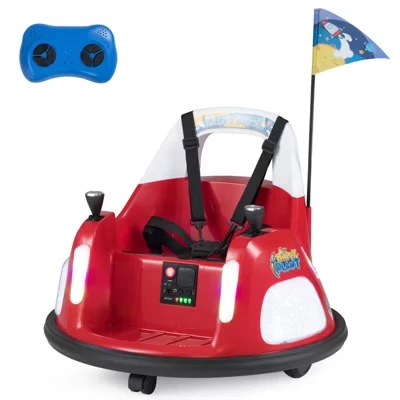 12V Kids Bumper Car,360° Spin & Remote.Battery-Powered,for 1.5-6 ages.Pink Pink/Navy/Red red