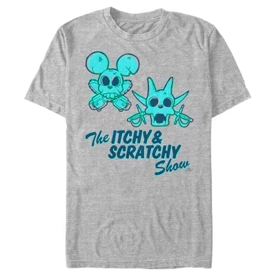 Мужская футболка с черепами The Itchy & Scratchy Show Skulls от athletic heather