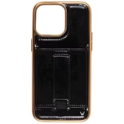 Чехол Walli iPhone 15 Plus с держателем карт, золотой оникс