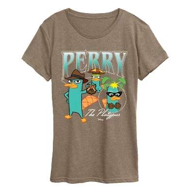 Женская бутлегерская футболка Perry Platapus с коротким рукавом и рисунком heather mocha