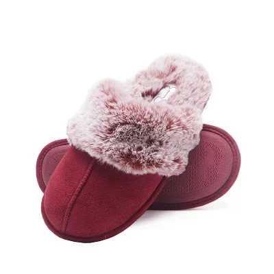 Женские тапочки Jessica Simpson микрозамша, бордовые