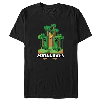 Мужская футболка Minecraft «Криперы джунглей», черная