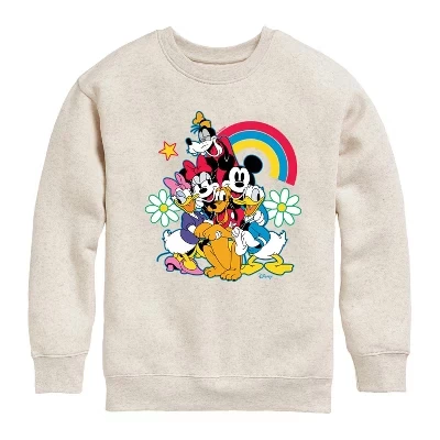 Группа персонажей Rainbow Flower Graphic Флисовая толстовка с длинным рукавом из натурального материала