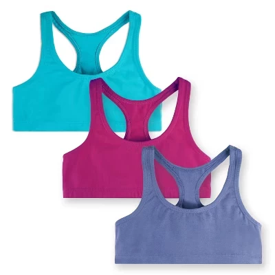 Спортивные бюстгальтеры из органического хлопка для девочек Fair Trade 3-pack bright lights combo