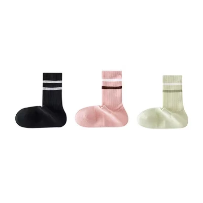 Женские носки Crew Socks в полоску в рубчик из 3-х комплектов, мягкие, эластичные, в повседневном спортивном стиле 3 pk-mul b