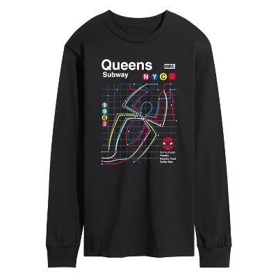 Men's -  - Queens Subway Long Sleeve Graphic T-Shirt black