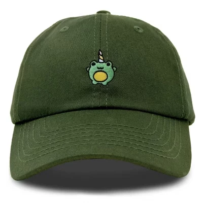 Унисекс бейсболка DALIX Froggy Unicorn с вышивкой, оливковая