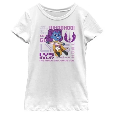 Футболка Girl's : Young Jedi Adventures с фразами Лиз Солей, белая