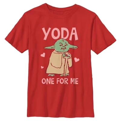 Забавная футболка для мальчиков Yoda One for Me, красная