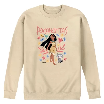 Мужская флисовая толстовка с рисунком Pocahontas Nature Graphic кремового цвета.