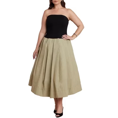 Женское платье Eloquii Strapless Combo, черное