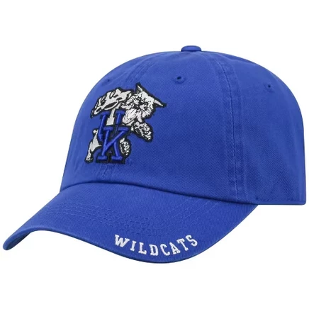 Молодежная шляпа из неструктурированного выстиранного хлопка Kentucky Wildcats: Однотонный узор, регулируемая застежка-липучка, Один размер подходит большинству