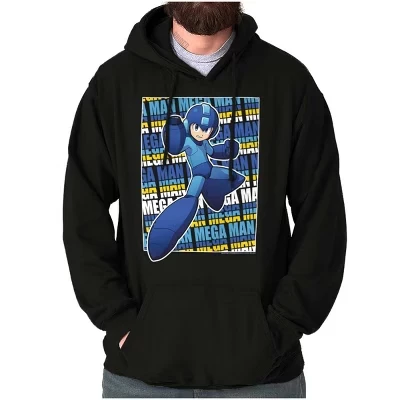 Толстовка с капюшоном для персонажей видеоигр Mega Man Rockman, женская мужская лицензионная черная