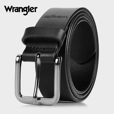 Мужской ремень Wrangler 35 мм из буйволиной кожи, черный