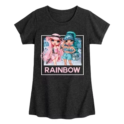 Детская футболка Rainbow High Vacation Dolls, черная