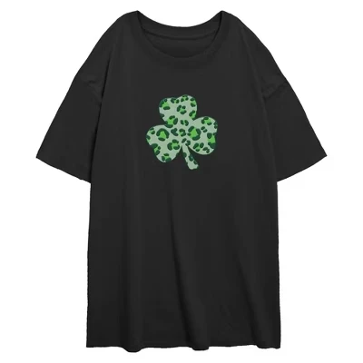 Женская футболка Juniors Womens Lost Gods Cute Cheeta с принтом трилистника черная