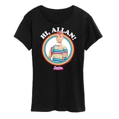 Женская футболка с коротким рукавом и рисунком Hi Allan, черная