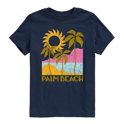 Футболка для мальчиков Instant Message Palm Beach Deco, темно-синяя