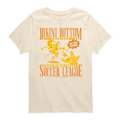 Кремовая футболка с коротким рукавом Bikini Bottom Soccer League с графическим рисунком