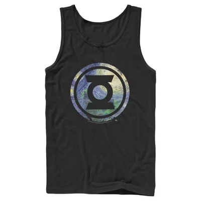 Мужская майка с логотипом Green Lantern Starry Night черного цвета