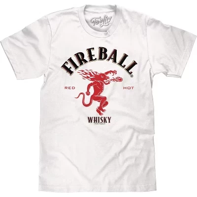 Футболка с логотипом Fireball Whisky Dragon белого цвета